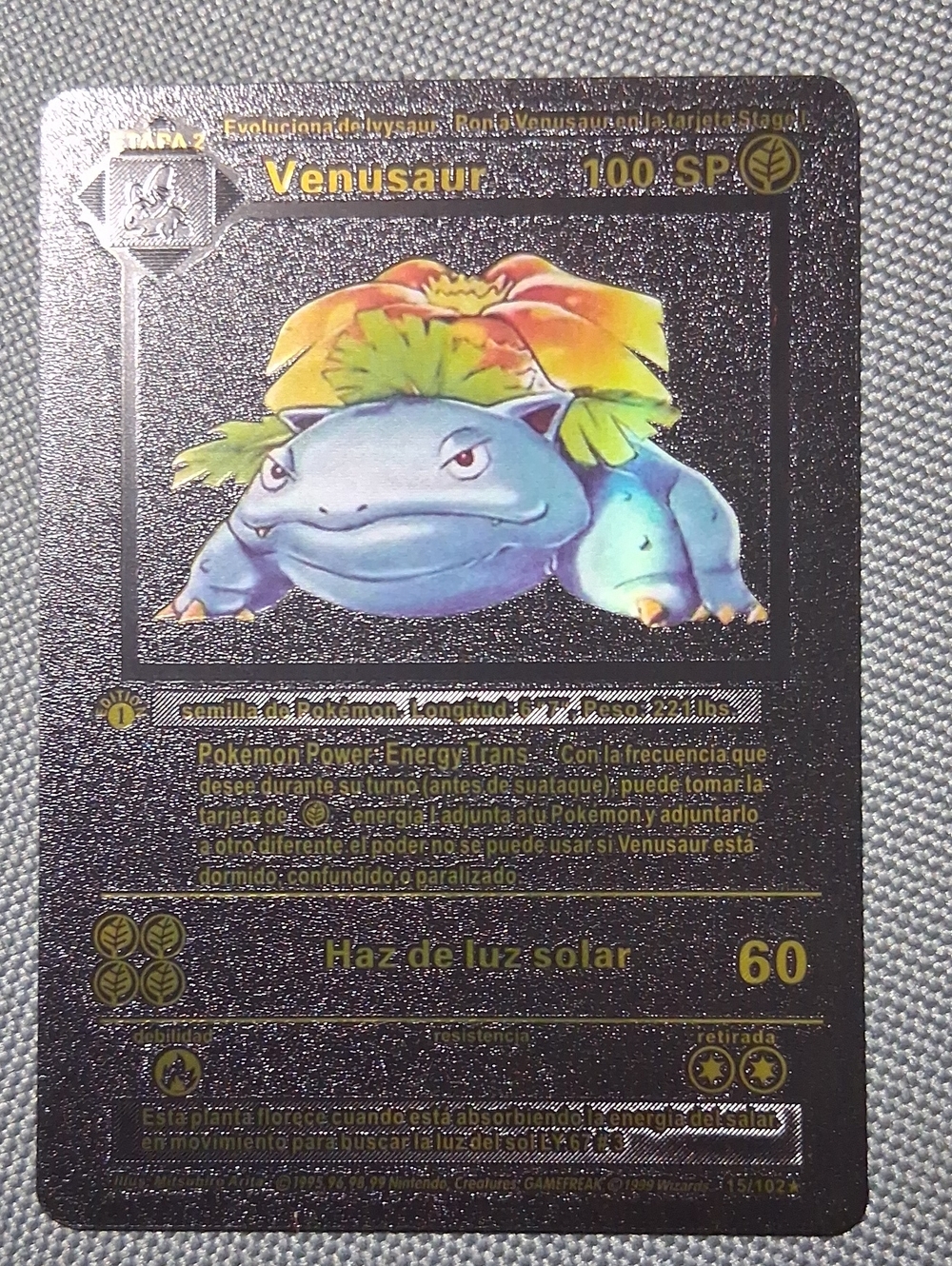 Pokémon Venusaur Collector Card - Black